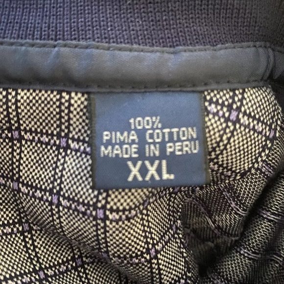Ralph Lauren Polo Golf Shirt Navy Blue  Plaid Check Mens Size XXL (136) - Picture 5 of 6